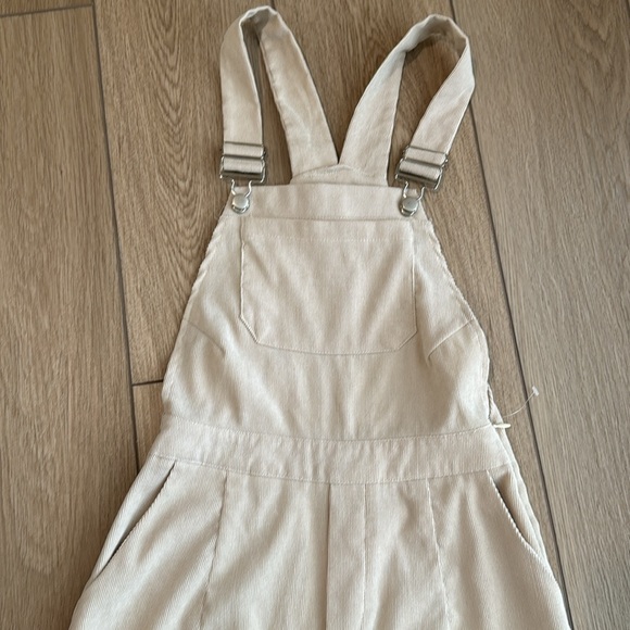 Nasty Gal Corduroy Tan Wide Leg Overalls - Picture 3 of 9